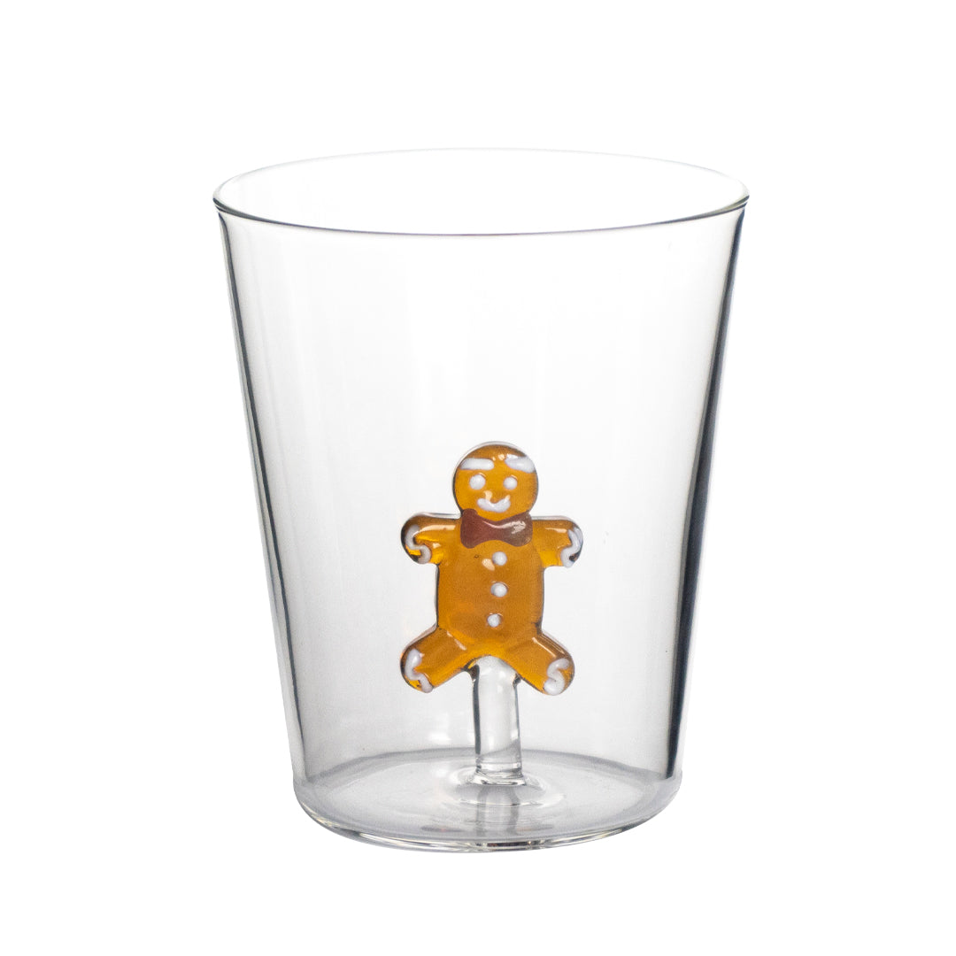 Vaso de Cristal con Figura de Muñeco de Jengibre 400 ml