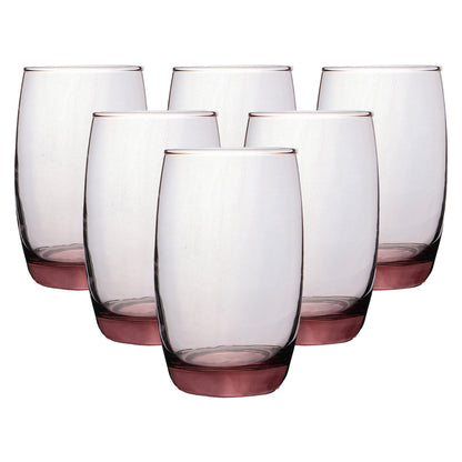 Set de 6 Vasos Transparentes Rosa - 280 ml