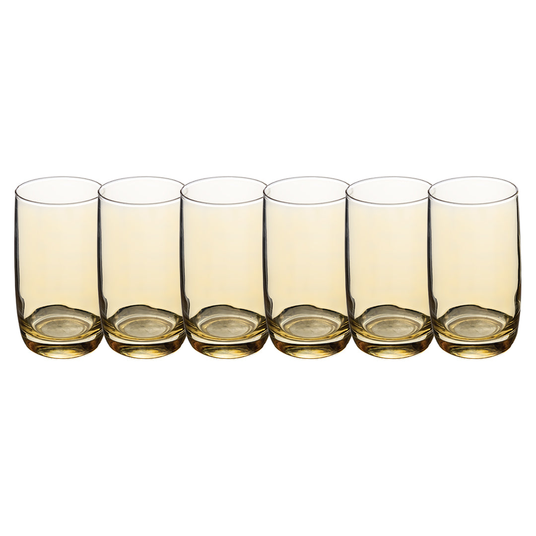 Set de 6 Vasos Transparentes Ámbar - 280 ml