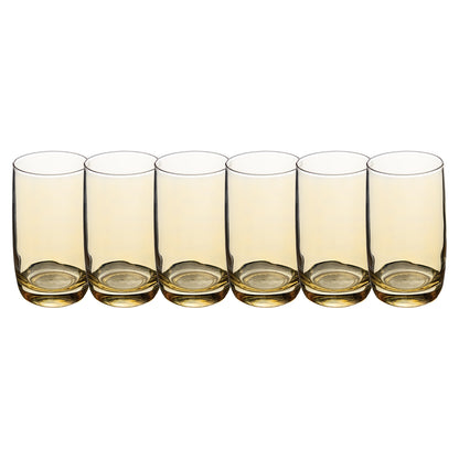 Set de 6 Vasos Transparentes Ámbar - 280 ml