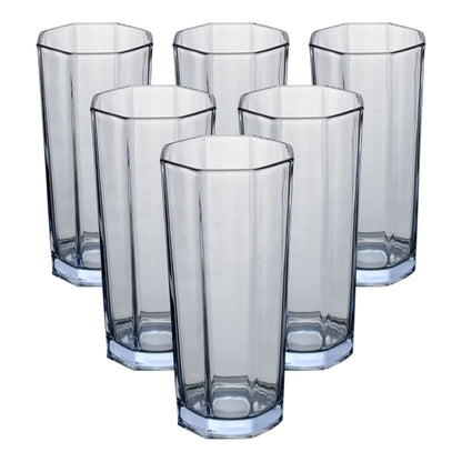 Set de 6 Vasos Transparentes Azules – 260 ml