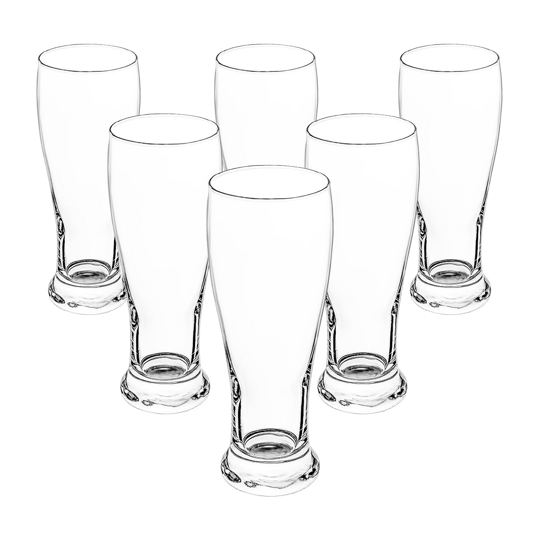 Set de 6 Vasos Cerveceros de Cristal Transparentes - 460 ml