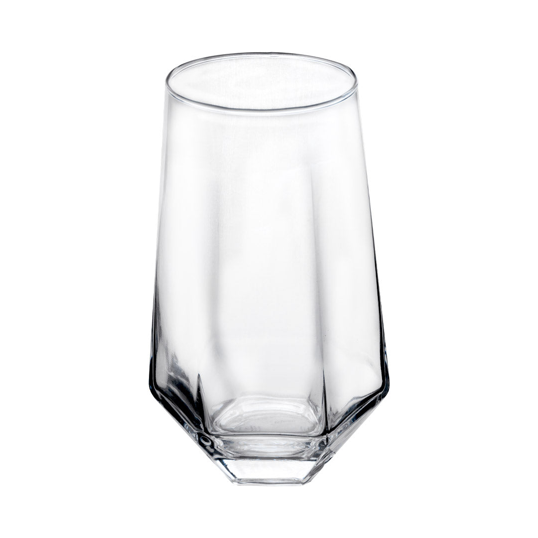 Set de 6 Vasos de Cristal Geométrico Transparente - 540 ml