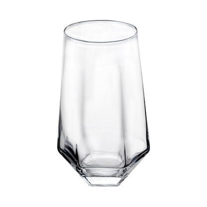 Set de 6 Vasos de Cristal Geométrico Transparente - 540 ml