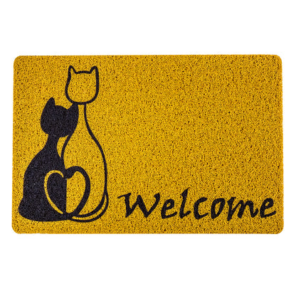 Tapete Café Claro con Gatos "WELCOME"