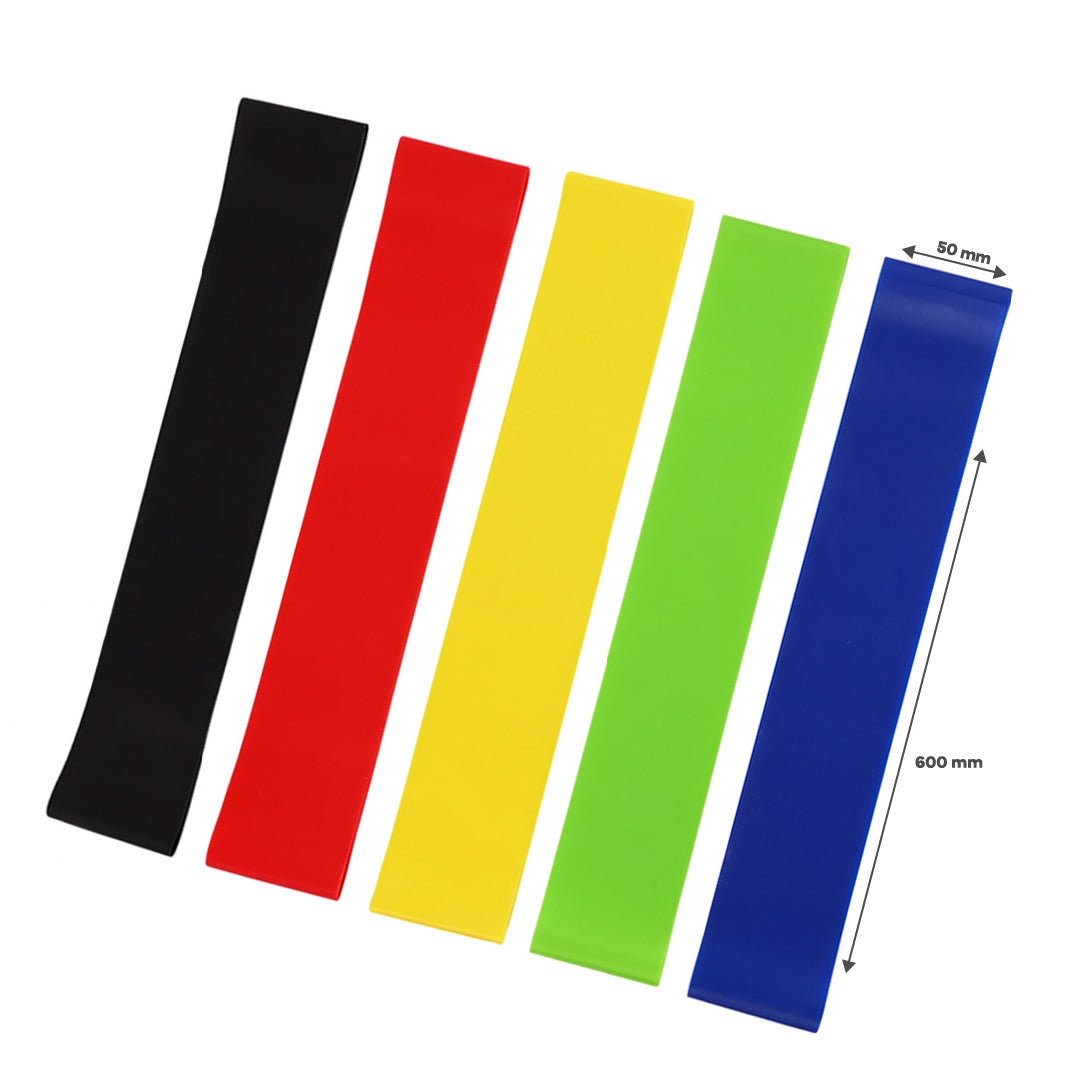 Set de 5 Bandas de Resistencia Elásticas para Ejercicio