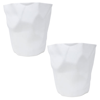 Set De 2 Botes De Basura, Diseño Geométrico - Color Blanco
