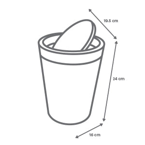 Bote de Basura Blanco con Tapa de Bambú