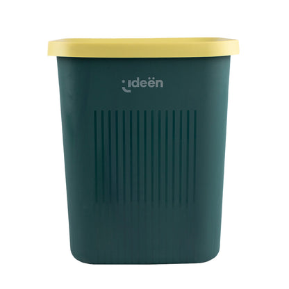 Bote de Basura Verde con Borde Amarillo