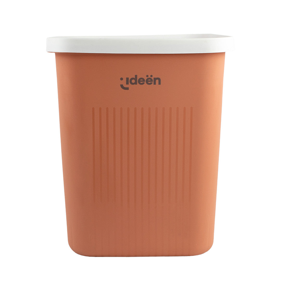 Bote de Basura Naranja con Borde Blanca
