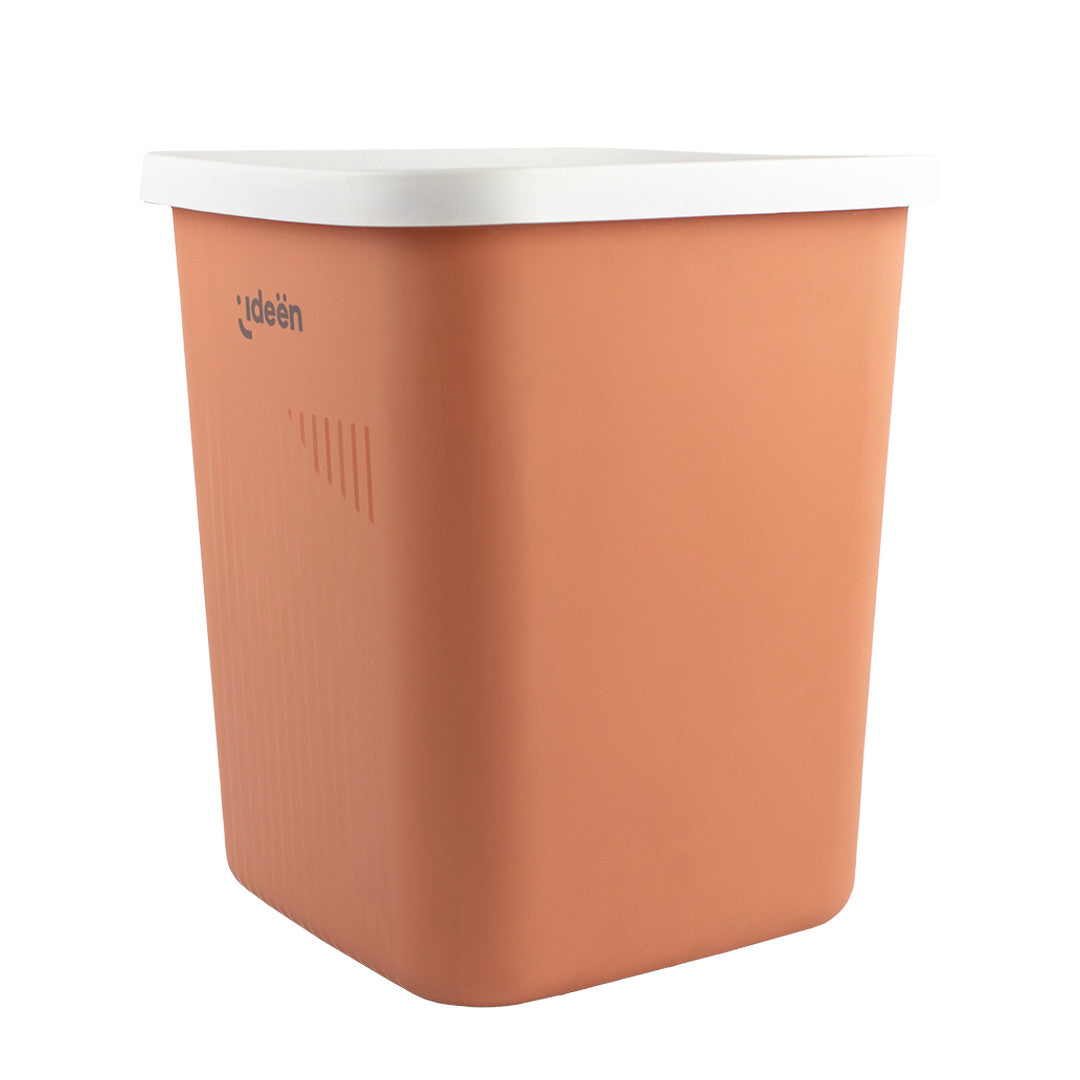 Bote de Basura Naranja con Borde Blanca