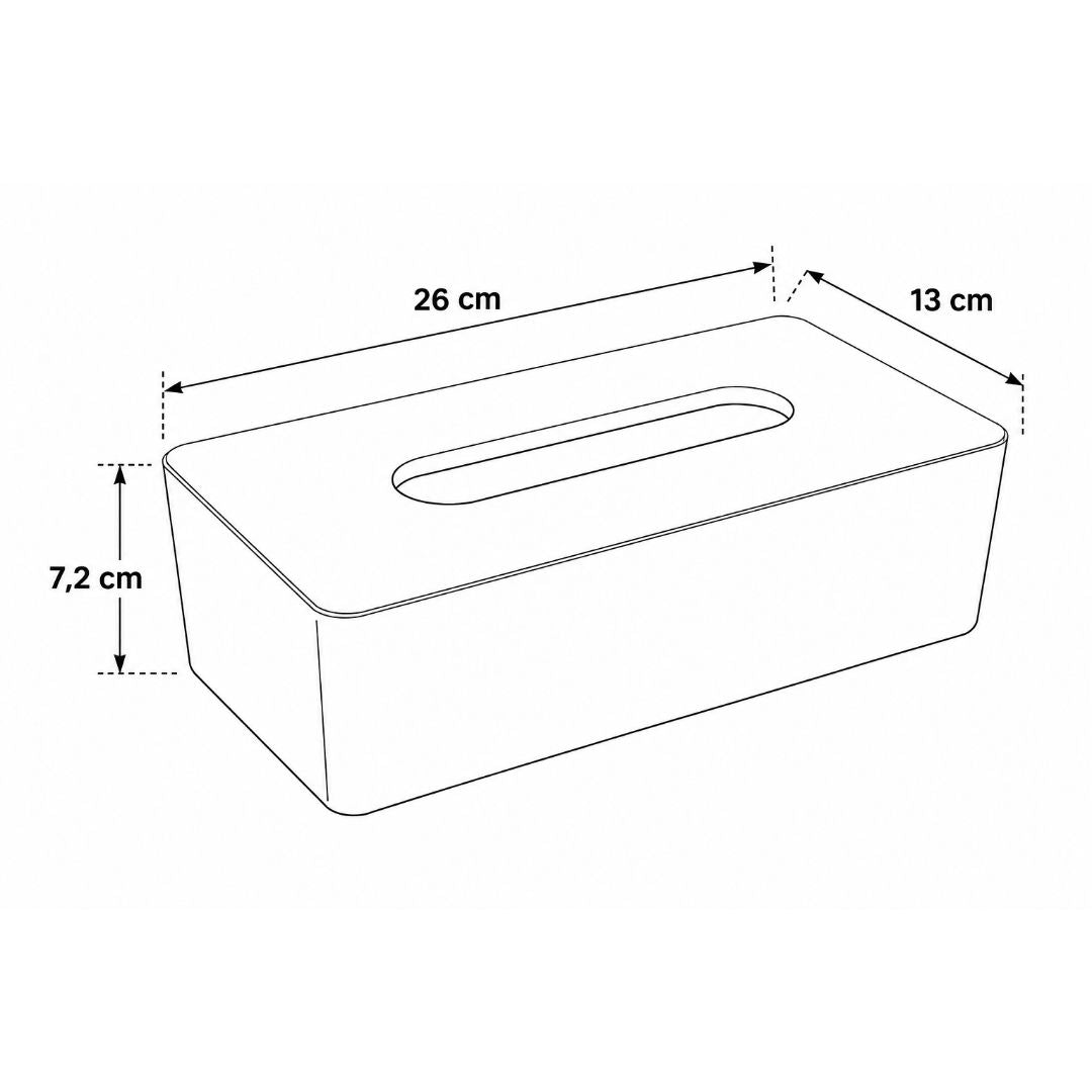 Caja de Pañuelos con Tapa de Bambú - Color Negro