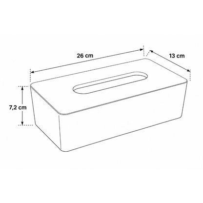 Caja de Pañuelos con Tapa de Bambú - Color Negro