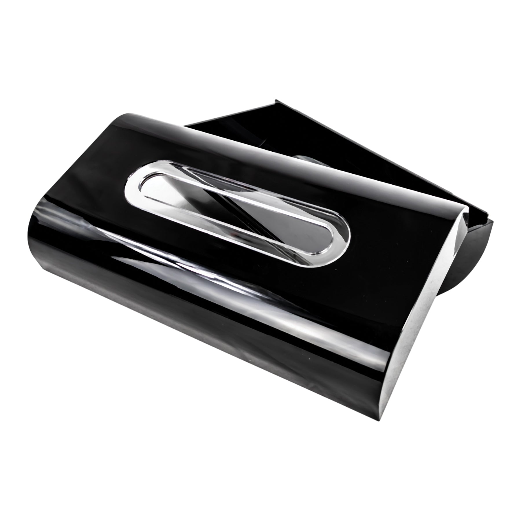 Dispensador de Pañuelos Rectangular Negro Lacado