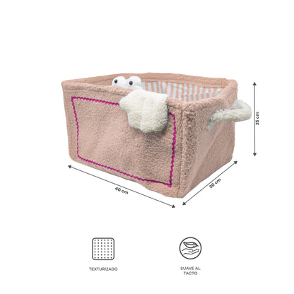 Cesta Organizadora de Tela - Monstruo Rosado