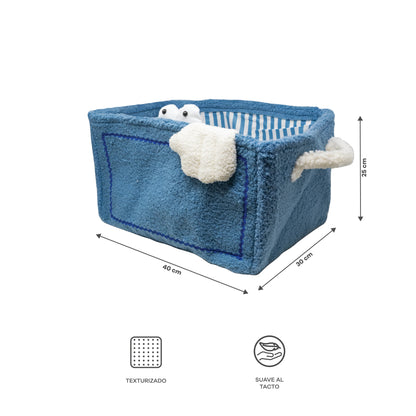 Cesta Organizadora de Tela - Monstruo Azul