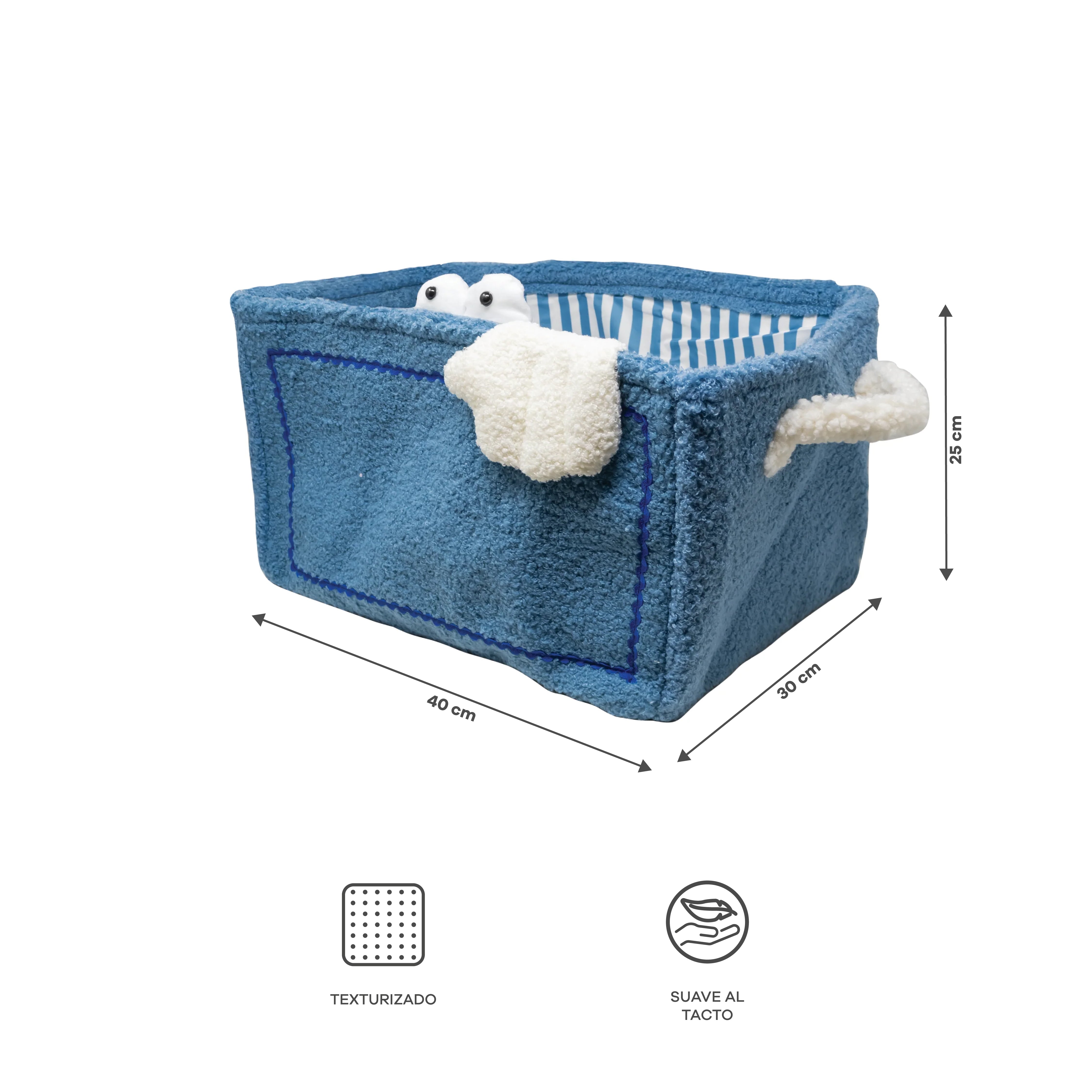 Cesta Organizadora de Tela - Monstruo Azul