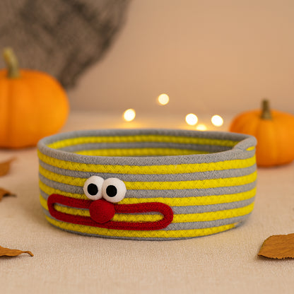 Cesta Organizadora de Tela Diseño Payaso - Beige Amarillo