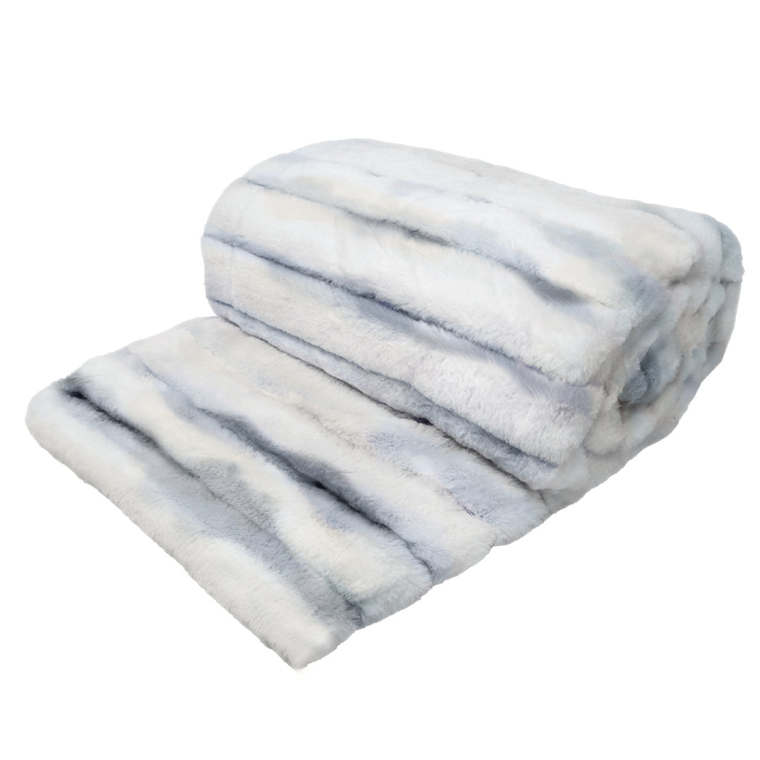 Cobija Ultra Suave de Lujo con Diseño Rayado - Gris