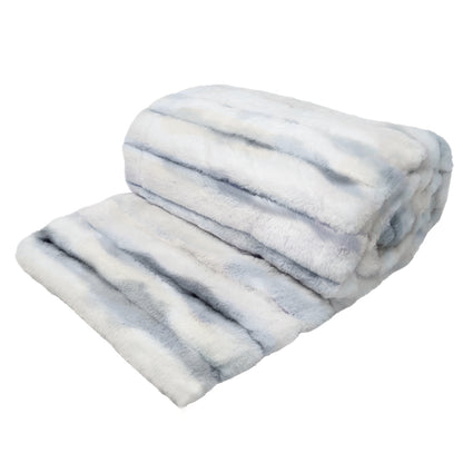 Cobija Ultra Suave de Lujo con Diseño Rayado - Gris