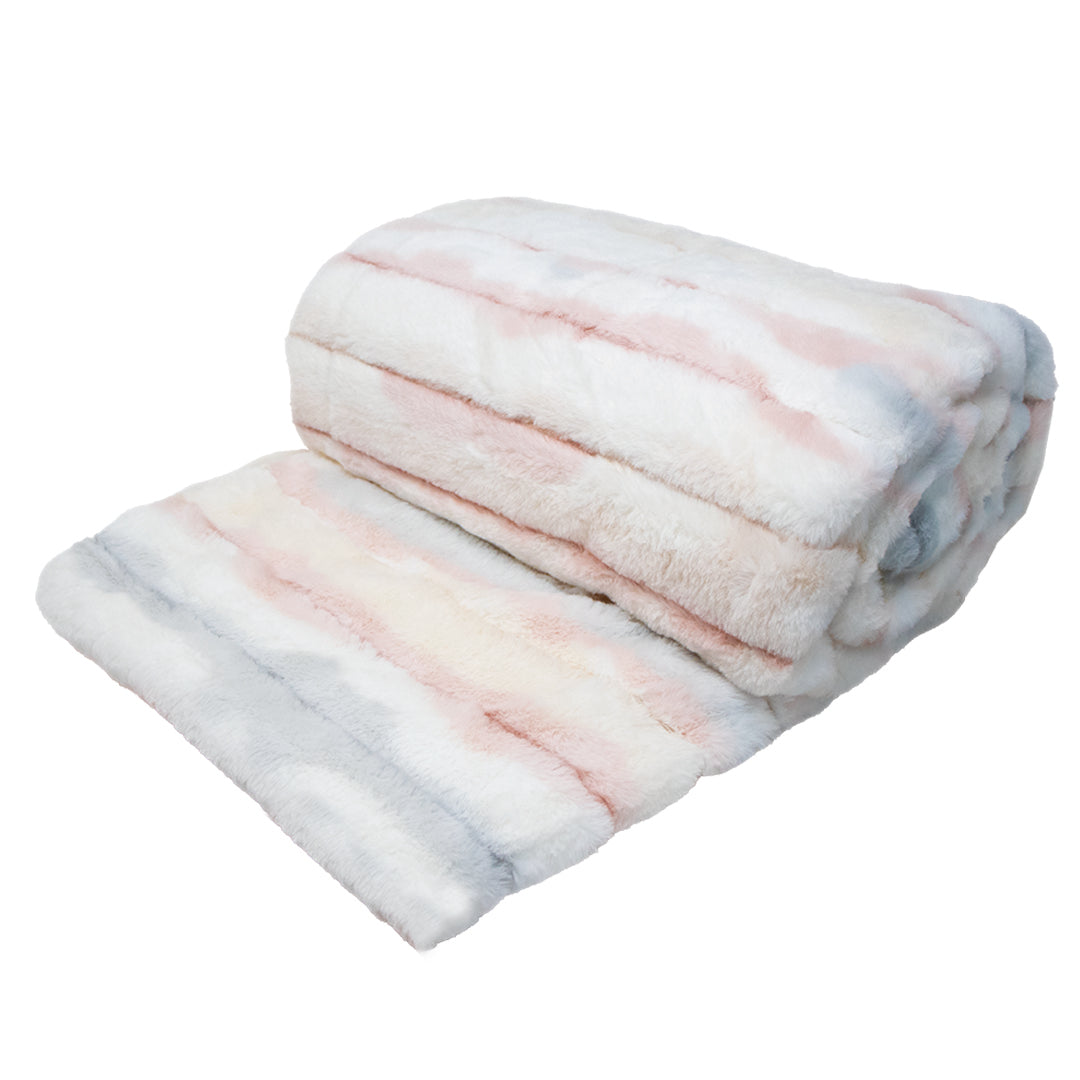 Cobija Ultra Suave de Lujo con Diseño Rayado - Rosa