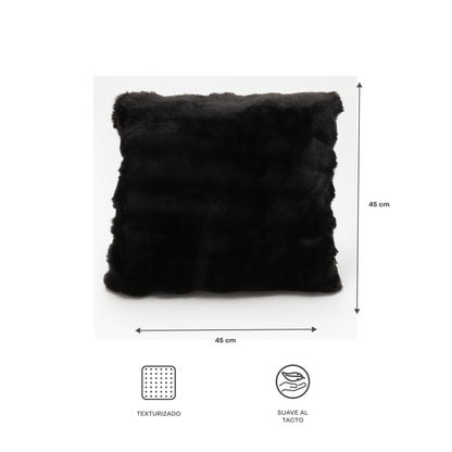 Cojín Suave Cuadrado Negro - 45CM