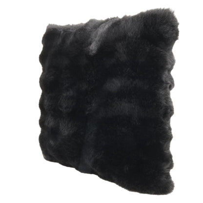 Cojín Suave tipo Peluche Cuadrado Negro - 45 cm