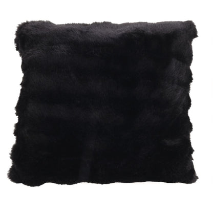 Cojín Suave tipo Peluche Cuadrado Negro - 45 cm