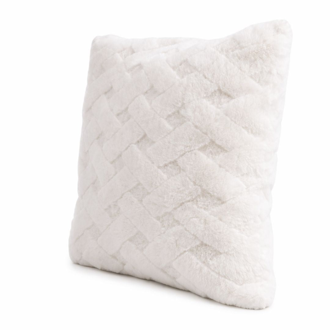 Cojín Suave Cuadrado con Textura Blanco - 45 cm