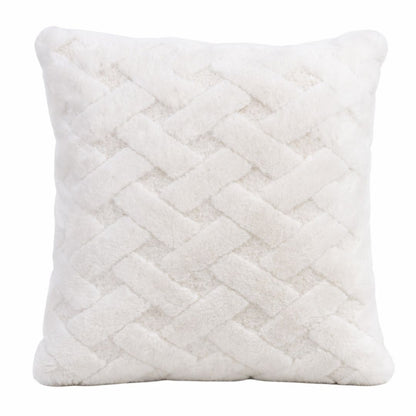 Cojín Suave Cuadrado con Textura Blanco - 45 cm
