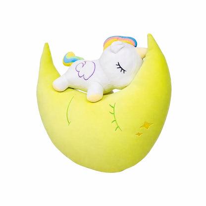 Peluche de Luna Amarilla Mágica con Unicornio
