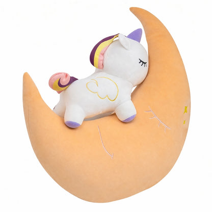 Peluche de Luna Naranja Mágica con Unicornio