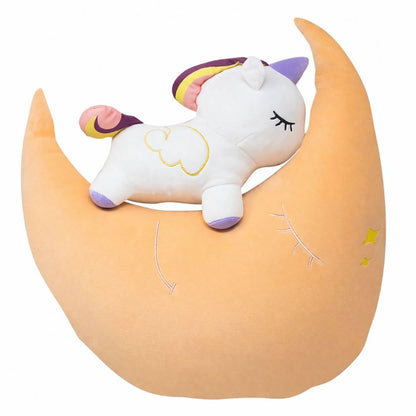 Peluche de Luna Naranja Mágica con Unicornio