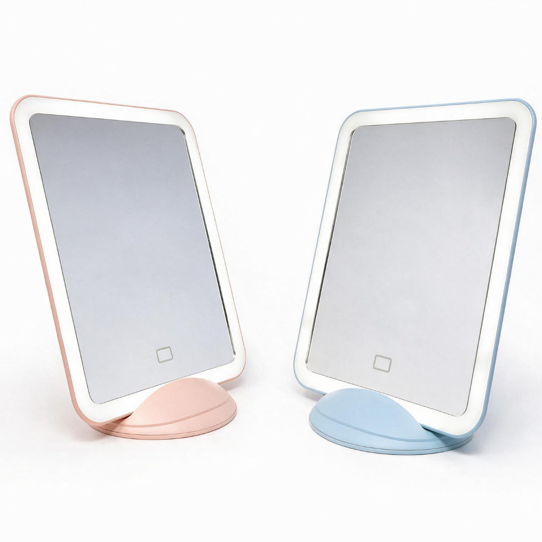 Espejo de Maquillaje de Mesa con Luz LED y Botón Táctil