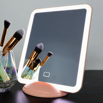 Espejo de Maquillaje de Mesa con Luz LED y Botón Táctil