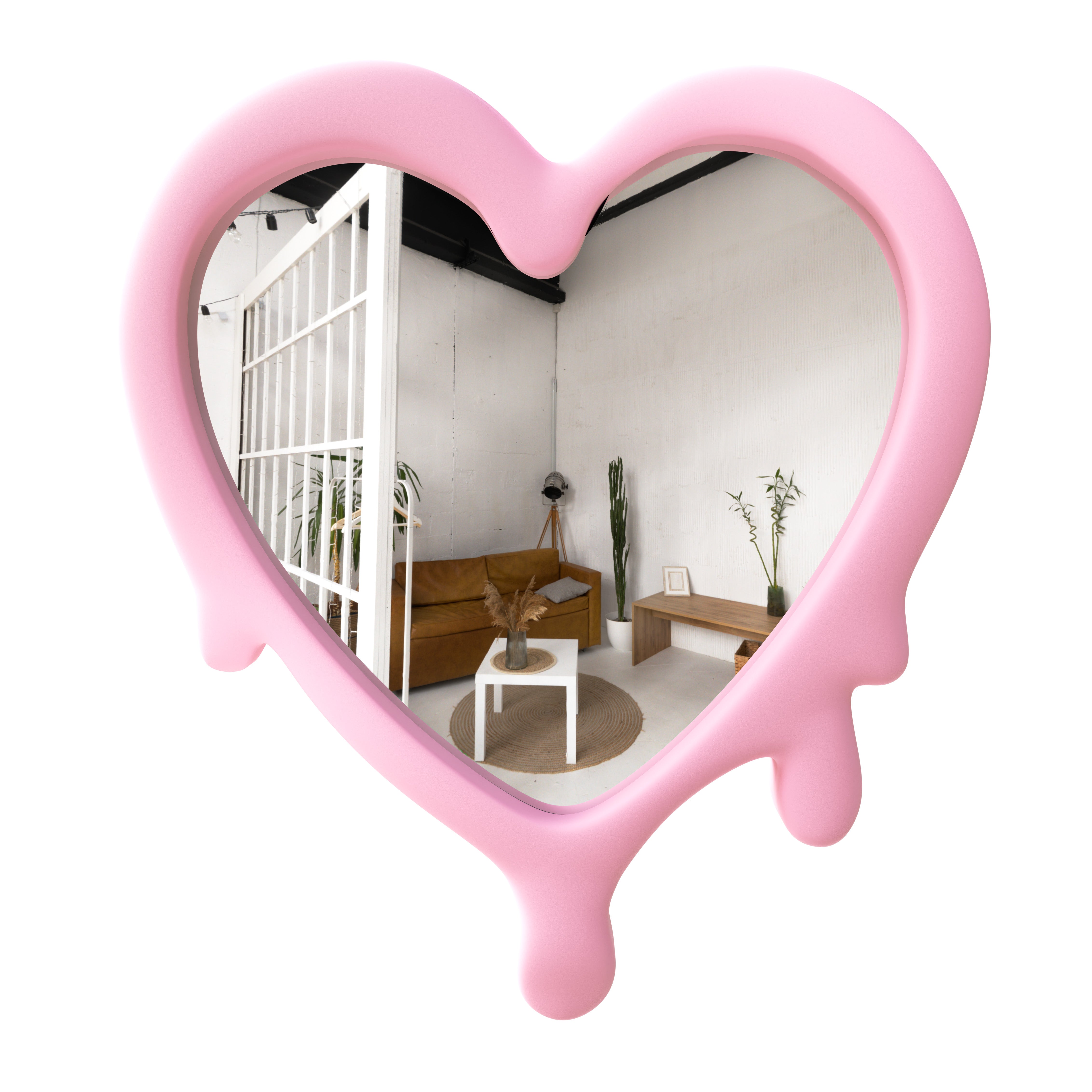 Espejo Forma de Corazón - Rosa