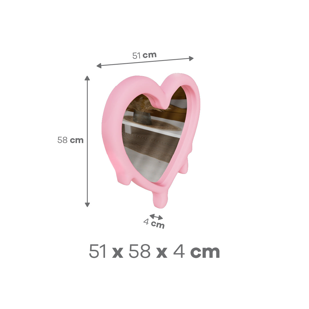 Espejo Forma de Corazón - Rosa