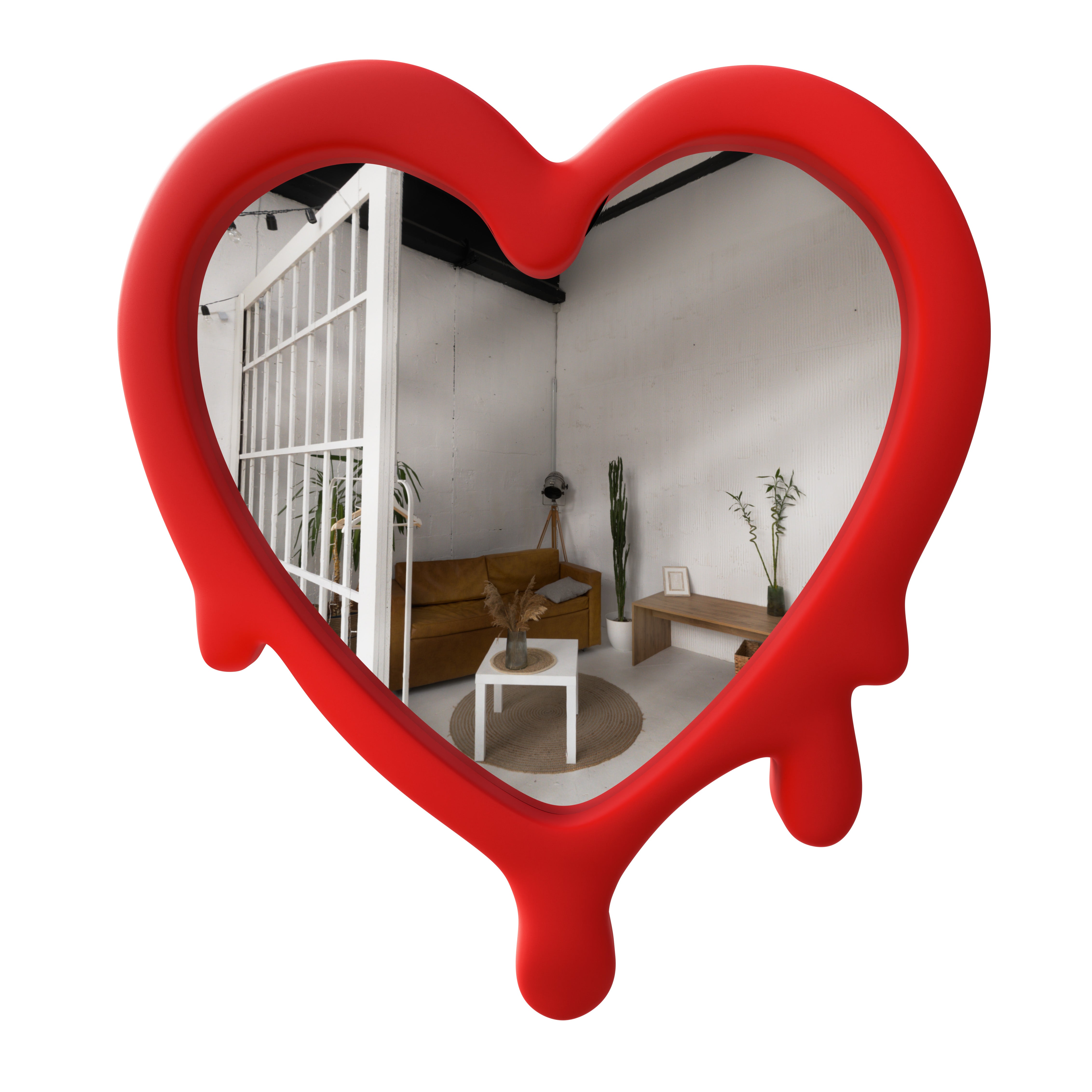 Espejo Forma de Corazón - Rojo