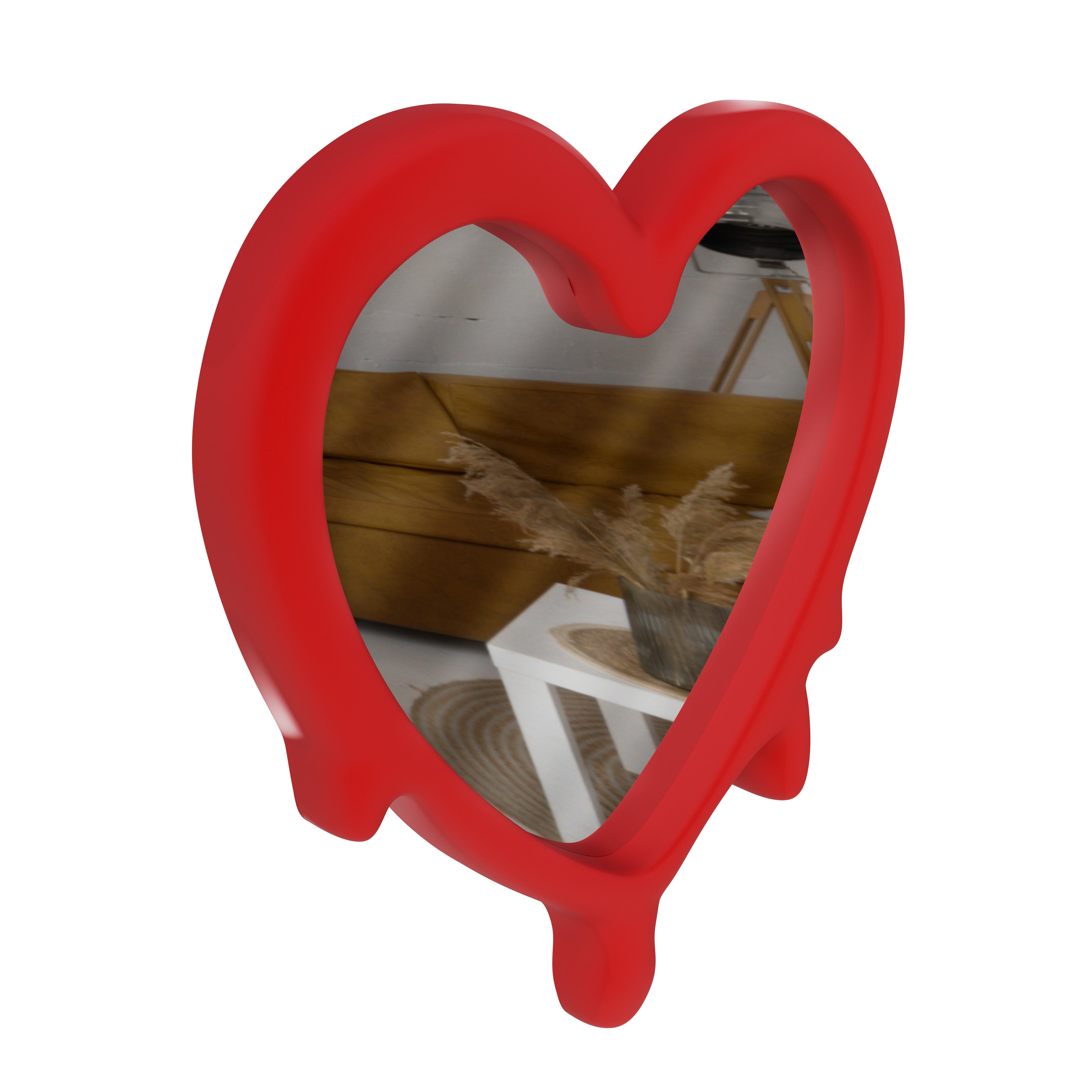 Espejo Forma de Corazón Rojo