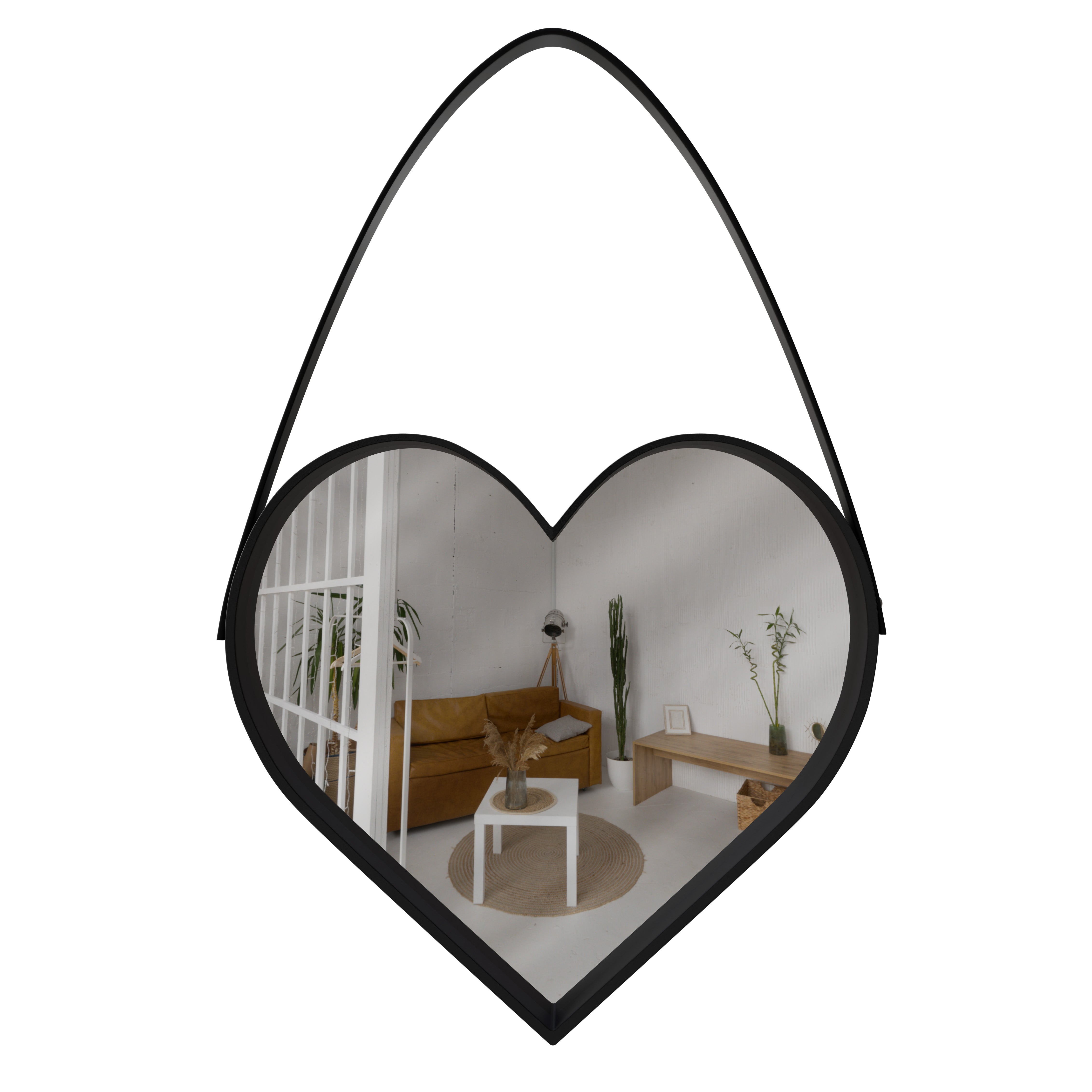 Espejo de Pared Decorativo - Corazón Negro