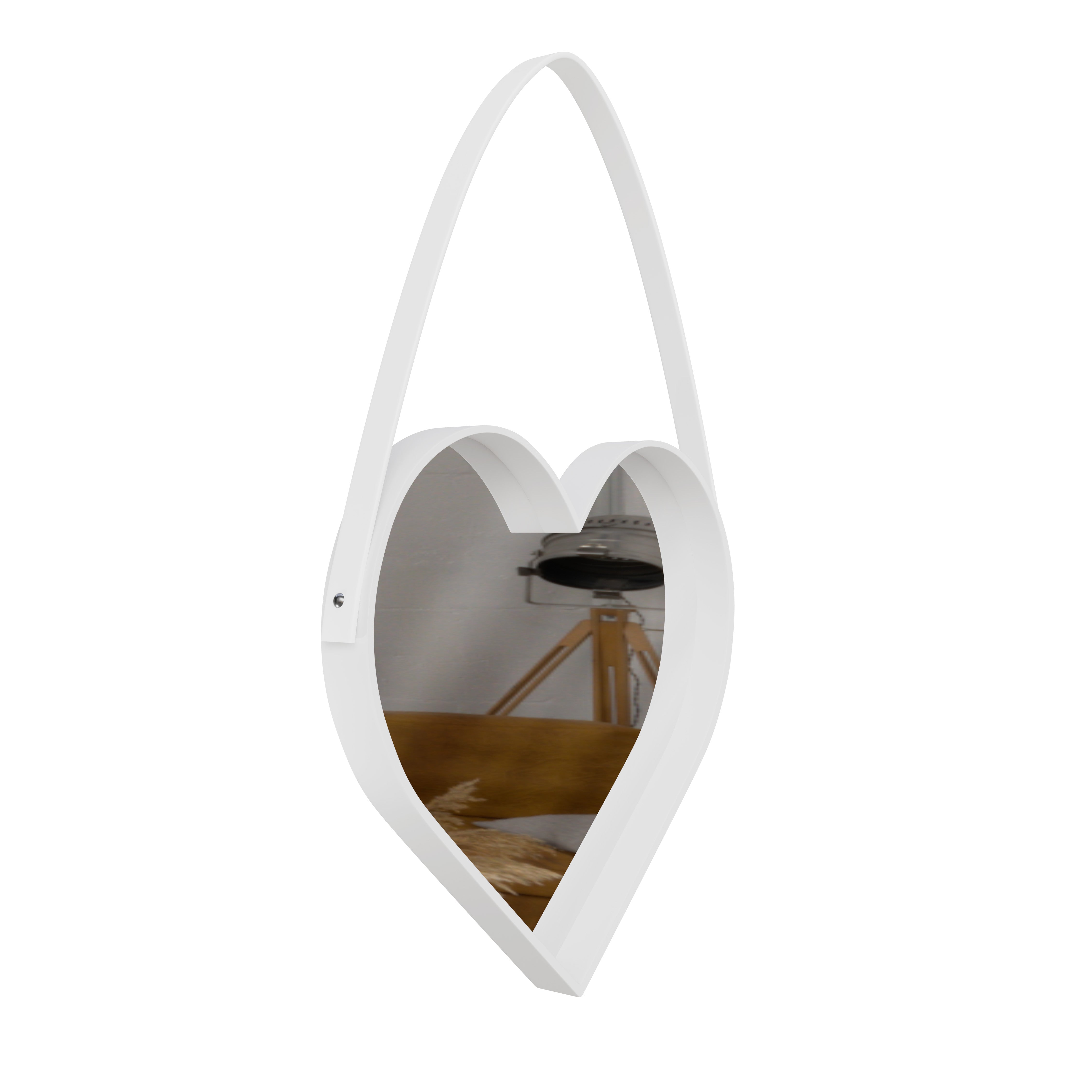 Espejo de Pared Decorativo - Corazón Blanco