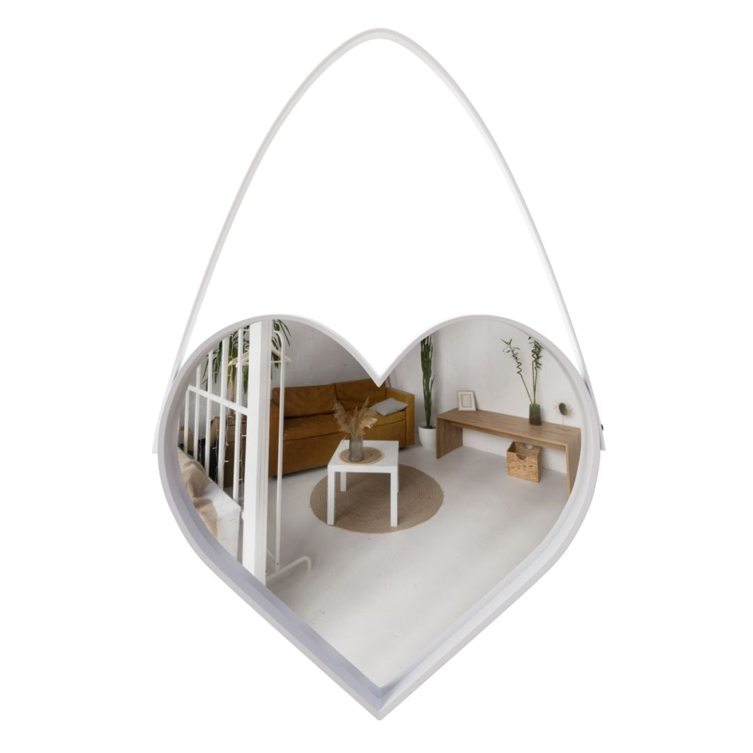 Espejo de Pared Decorativo - Corazón Blanco