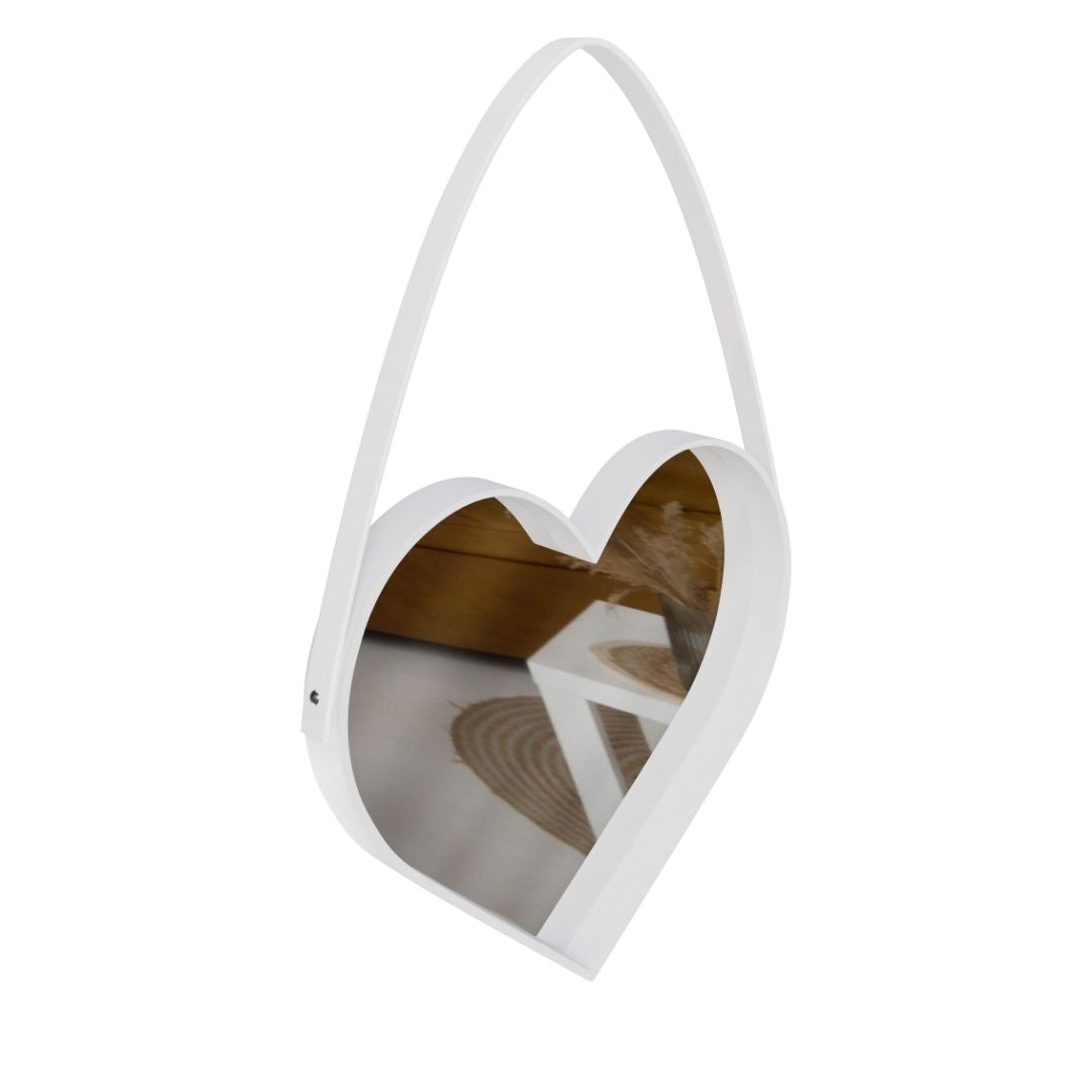 Espejo de Pared Decorativo - Corazón Blanco