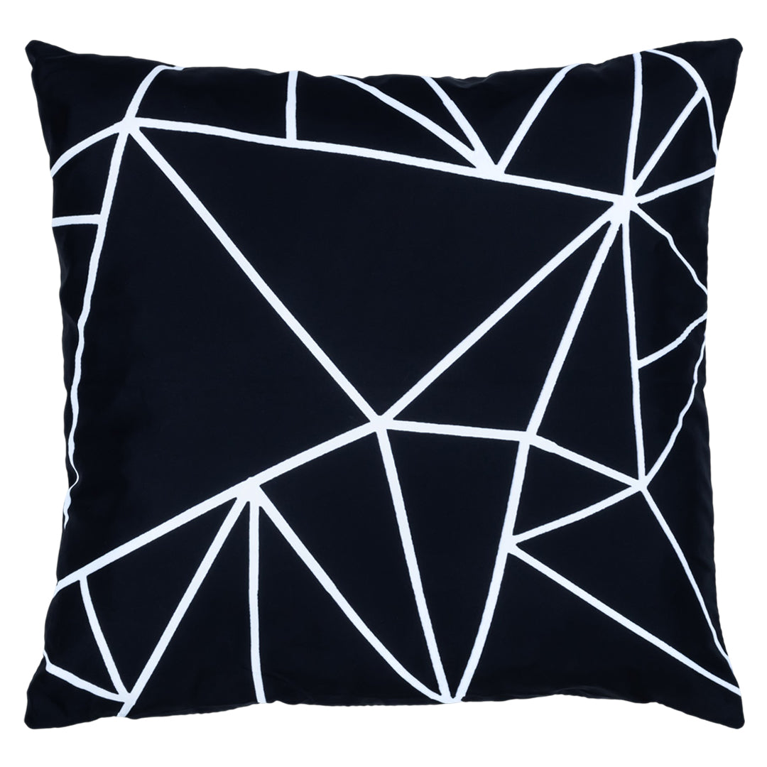 Funda de Cojín Decorativa Geométrica en Blanco y Negro