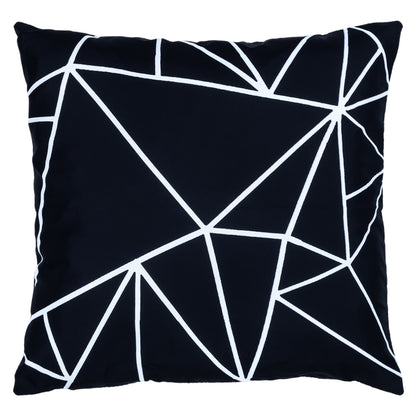 Funda de Cojín Decorativa Geométrica en Blanco y Negro