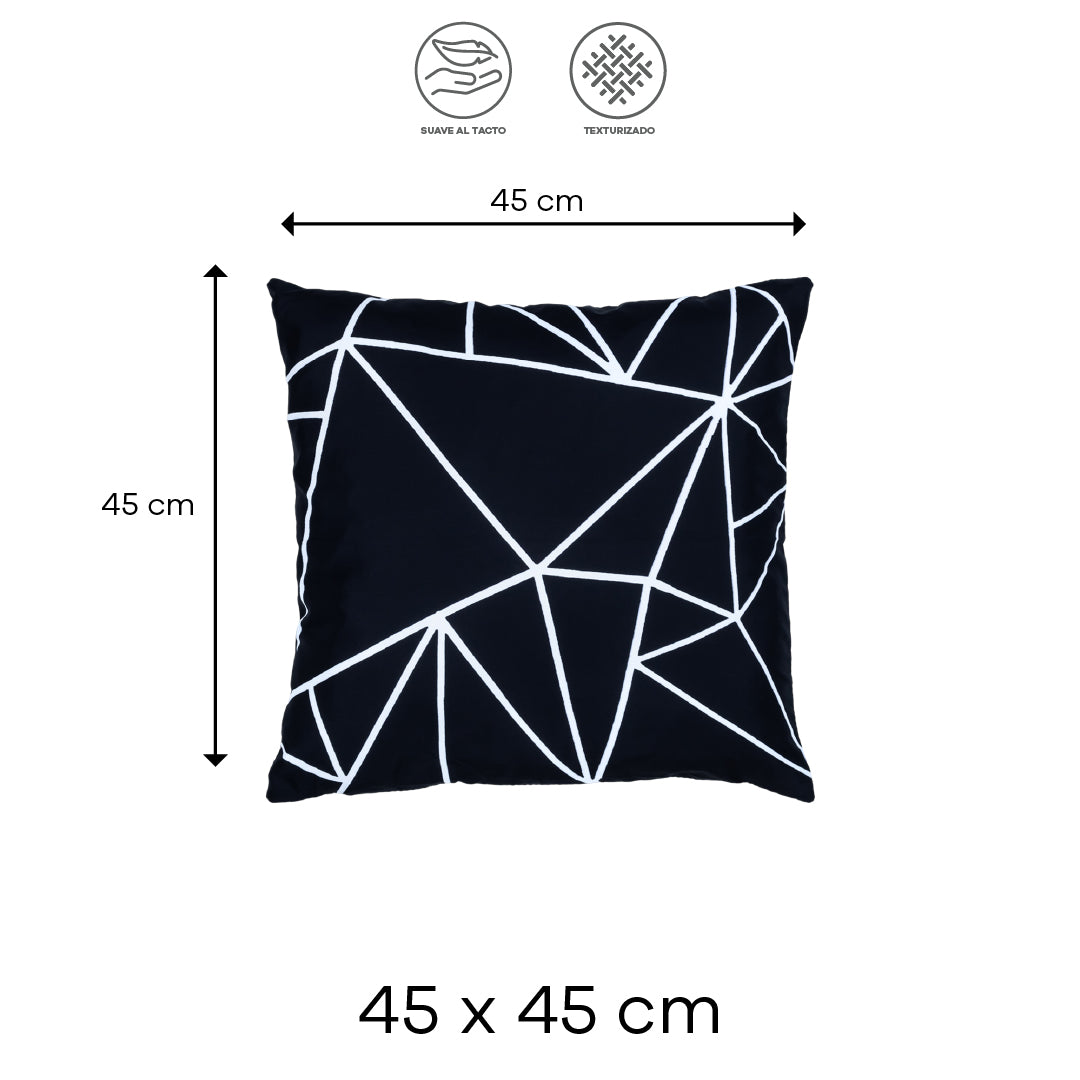 Set de 2 Fundas para Cojín Negras con Gráficos