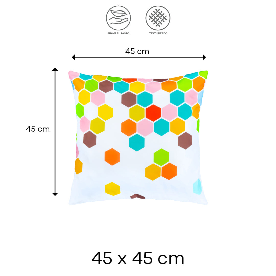 Set de 2 Fundas para Cojín con Gráficos Multicolores