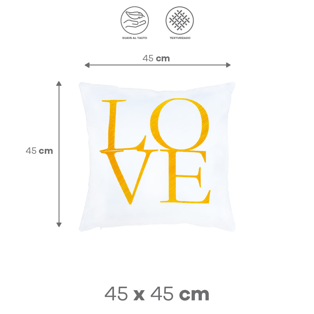 Funda de Cojín Blanca "LOVE"