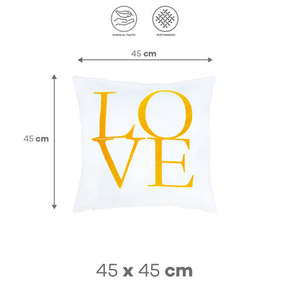 Funda de Cojín Blanca "LOVE"