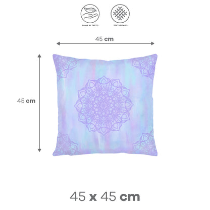Funda de Cojín con Estampado de Mándala Morado